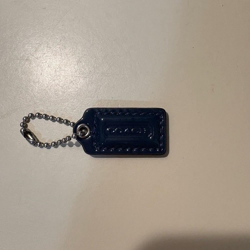 Coach navy mini hangtag